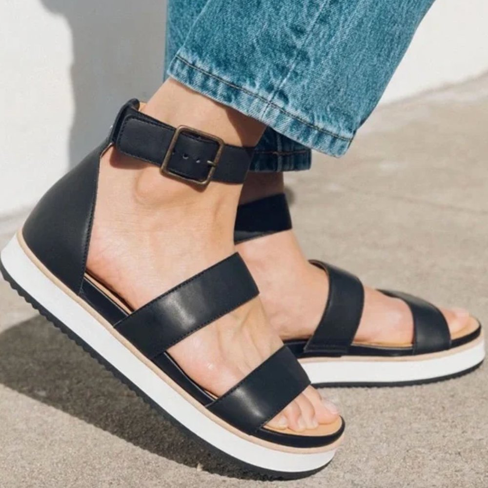 Soludos Cara City Sandals Black